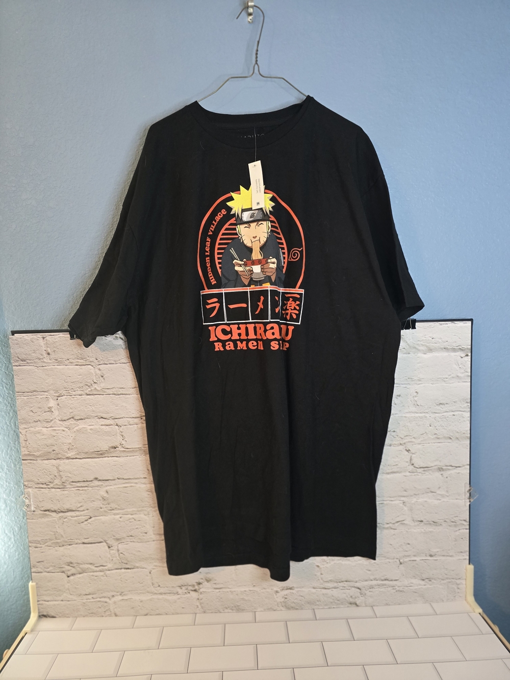 Black Ichirau Ramen Graphic Short Sleeve Tee Sz 2X